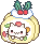 cat rolled up in a fruit cake